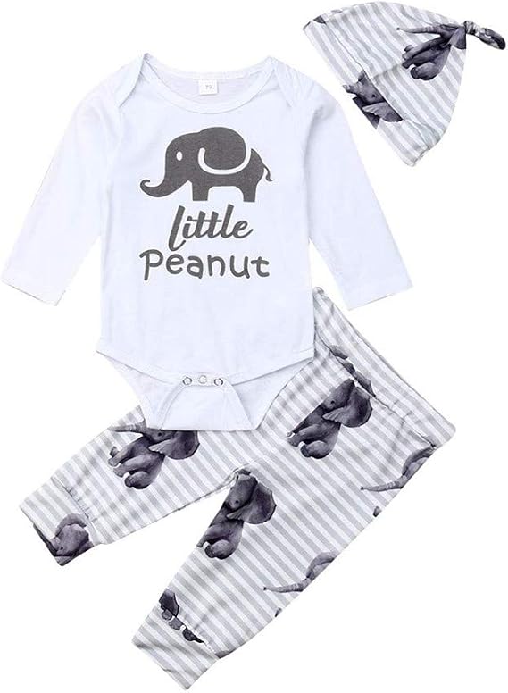 Infant Baby Girl Boy Elephant Outfit Clothes Kids Long