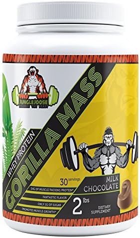 Jungle Joose Gorilla Mass Protein Powder Chocolate 2 lbs, 1g Sugar, 24g Protein