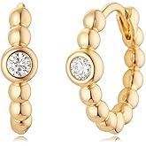 MYEARS Women Hoop Earrings Gold Huggie Cubic Zirconia 14K Small Simple Hypoallergenic Everyday Jewelry