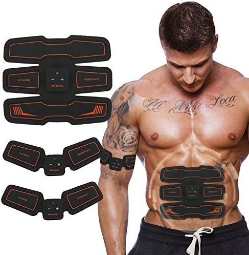 Muscle Toning - Rechargeable Wireless Electronic Muscle Toner, EMS Body Muscle Trainer For Lose Weight, Massage, Fitness, Abdominal Exercise (1 Abdomen + 2 Arms)