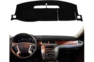AKMOTOR Dash Cover Mat Fit for 2007-2014 GMC Yukon,2007-2013 Chevy Chevrolet Silverado 1500 LTZ/Avalanche/Suburban,07-14 Tahoe, Dashboard Cover Pad w/o Dash Speaker Hole (Black)