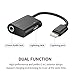 2 in 1 Lightning Adapter for iPhone 8/8 Plus, iPhone X, iPhone 7/7 Plus, Steanum Lightning to 3.5mm AUX Headphone Jack Splitter Cable (Audio + Charge) Support iOS 11 - Black