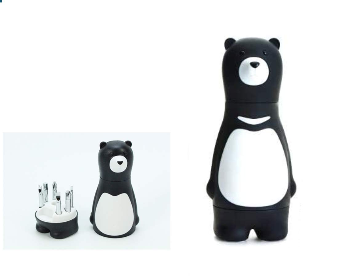 Men’s Gift 6 in 1 Cute Bear Precision Screwdriver Set,s2 Alloy Steel Quality,Home Appliance Furniture Household Repair Tool Kits for Electronic Devices