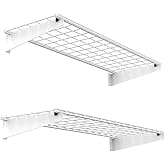 Wallmaster 2-Pack 15x45 Heavy Duty Garage Wall Shelving 45-inch-by-15-inch Wall Mount Garage Storage Rack Floating Shelves Max Load 400lb White
