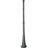 John Timberland Hepworth Traditional Outdoor Light Post and Cap Base Black Iron Aluminum Pole 76 3/4" Accessory for Exterior 