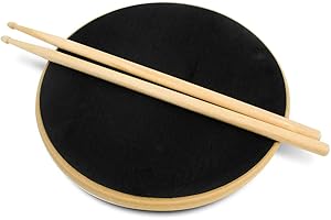 15.7" Double Sided Silent Drum Practice Pad & 16" Drumstick Set by Trademark Innovations