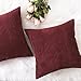 Home Brilliant 26x26 Pillow Cover Decorative Throw Pillows for Couch Bed Super Soft Striped Corduroy Large Pillow Sham for Party, 26 x 26 Inches (66cm), Burgundy