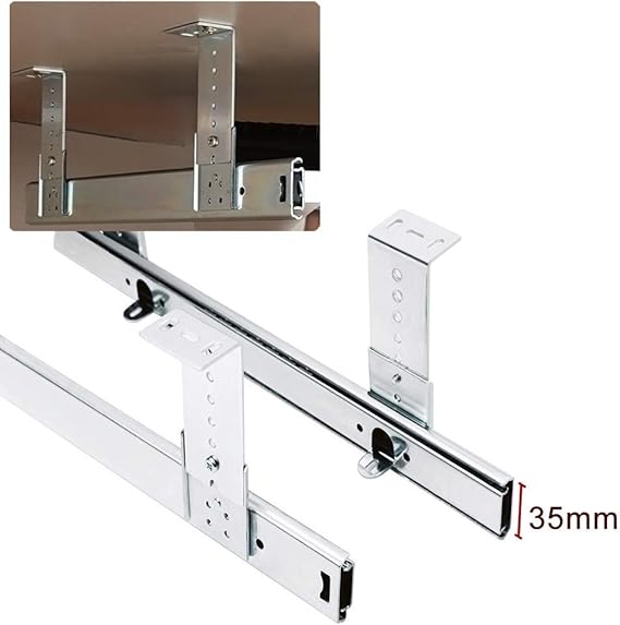 Leilims Keyboard Shelf Drawer Runners Adjustable Under Desk Computer