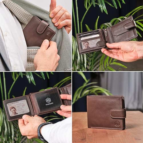 HansGo Wallets for Men Leather - Wallet with Style - Men's Wallet Handmade Genuine Leather - Wallets with RFID - The Comfortable Wallet - Wallets for Men - Original Gifts.