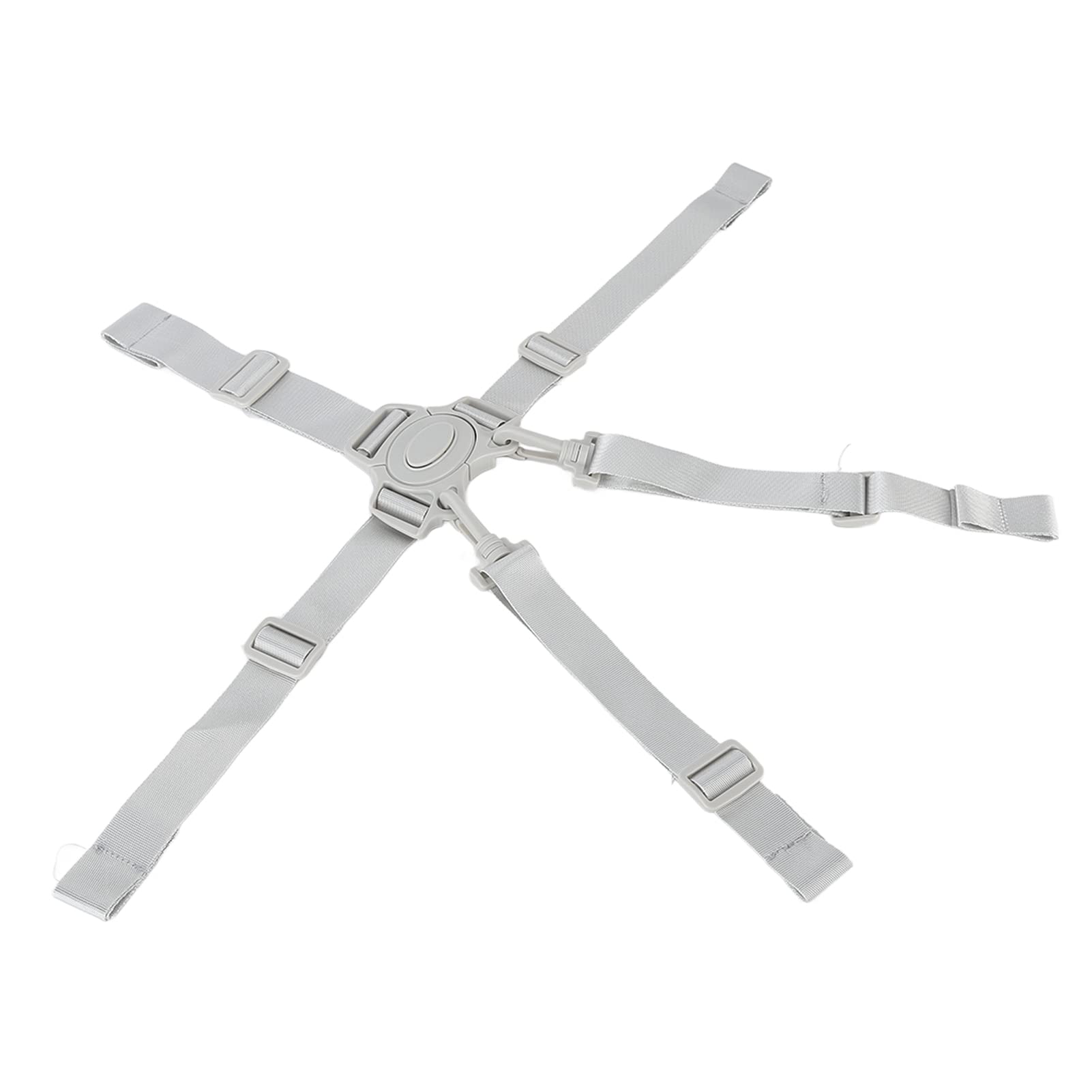 High Chair Straps, Adjustable 5 Point Baby Harness Straps Universal Stroller Baby Seat Security Belt Replacement with Buckle Portable Safety Harness Chair Accessory(Gray button)