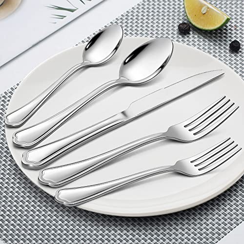 LIANYU 20Piece Silverware Cutlery Set for 4, Stainless Steel Flatware Eating Utensils Set with