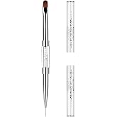 Starfa 1Pcs Builder Gel Brush Dual Ended Nail Art Brush for Polygel | Dual ended gel brush,nylon bristles,copper tube handle,for builder gel,hard gel,polygel,nail art design and salon use