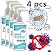 4PC Hand Sanitizer, Portable No-wash Hand Sanitizer, Refreshing Gel Bacteriostatic, Pump Bottle, 60ml, 8 Fl Oz