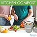Spigo Indoor Kitchen Compost BIN, Great for Food Scraps, Includes Charcoal Filter for Odor Absorbing, Removable Clean Plastic Bucket, Handles, Durable Stainless Retro Design, 1 Gallon, Grey