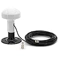 NEWASHAN Marine GPS Antenna Aerial Replacement for Garmin GPSMAP GDU GNC NavTalk Pilot StreetPilot AIS Boat Ship Navigation Receiver Fishfinder Sounder+26ft Cable TNC Connector+BNC Adapter+Mount Base