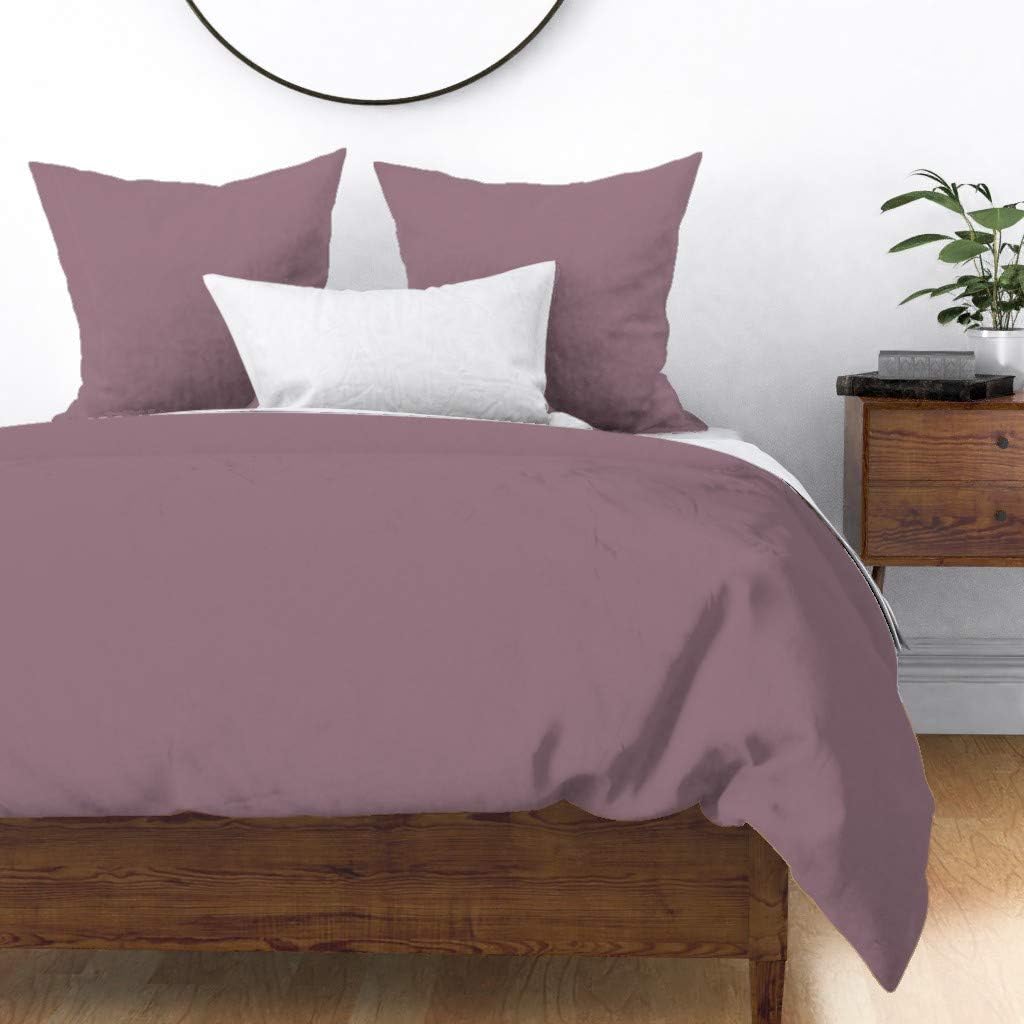 Roostery Duvet Cover, Mauve Dark Mauve Plain Purple Heather