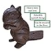Cast Iron Decorative Squirrel Door Stop - Heavy Duty & Decorative Metal Door Stopper That can be Secured to The Floor - Vintage, Rustic Brown Chipmunk - Screw and Anchor Included - Screw in Wedge