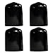 Prescott Plastics 4 Pack: 1 Inch Round Black Vinyl End Cap, Flexible Pipe Post Rubber Cover