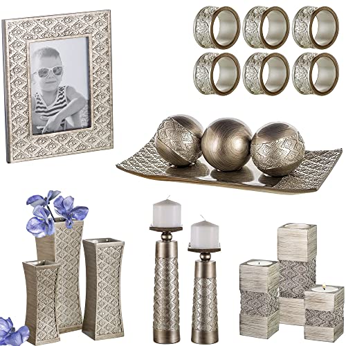Dublin Decorative Tray and Orbs Balls Set Centerpiece Bowl with Balls