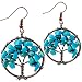 SUNYIK Tumbled Stone Tree of Life Dangle Earrings for Women primary