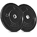Titan Fitness Pair 15 lb Olympic Bumper Plate Black Benchpress Strength Training