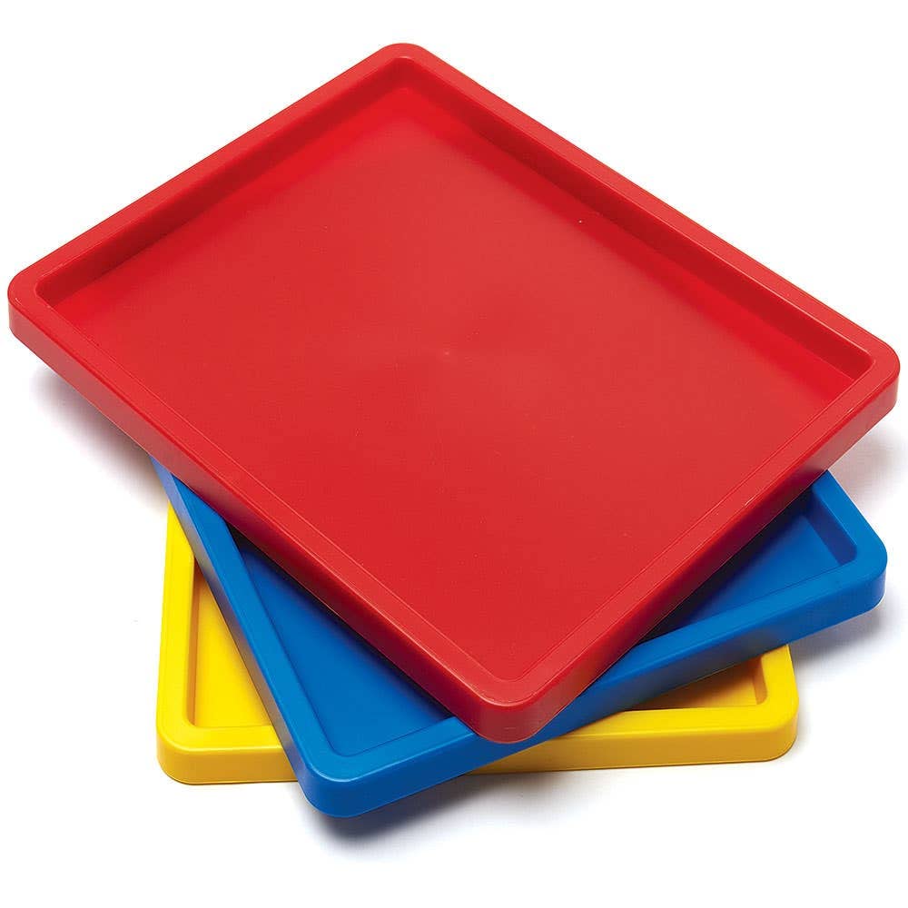 Baker Ross FC891 Coloured Craft Trays - Pack of 3, Art Supplies Plastic Tray for Sorting Crafts for Kids