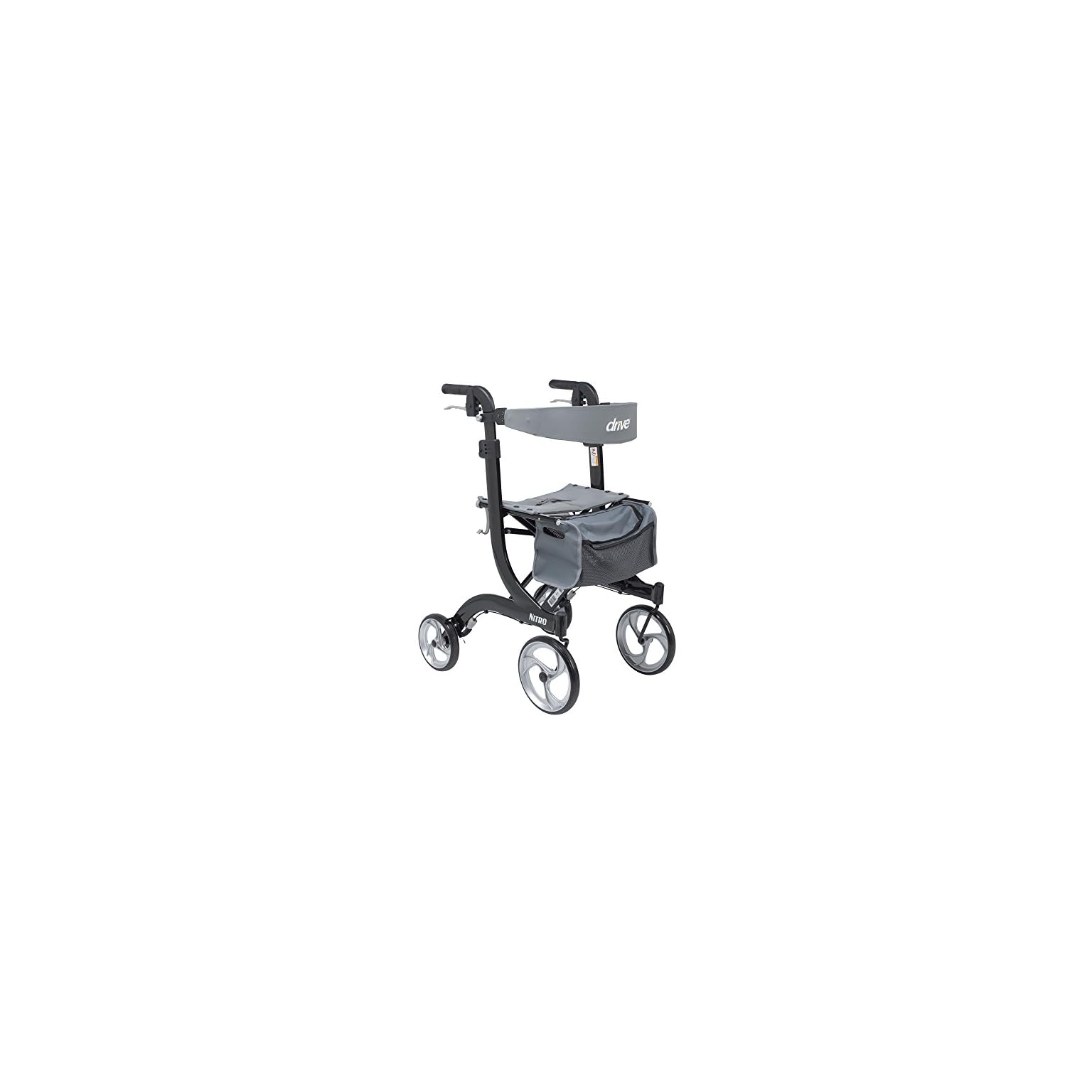 Drive Medical Nitro Euro Style Rollator Rolling Walker, Tall, White