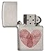 Zippo Fingerprint Heart Pocket Lighter, Brushed Chrome