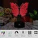 3D Illusion LED Night Light Lamps Animal Anime Butterfly Remote Control USB Cable or Batteries Powered 7 Color Kids Children Holiday Gift Home Office Theme Decoration by HUI Yuan