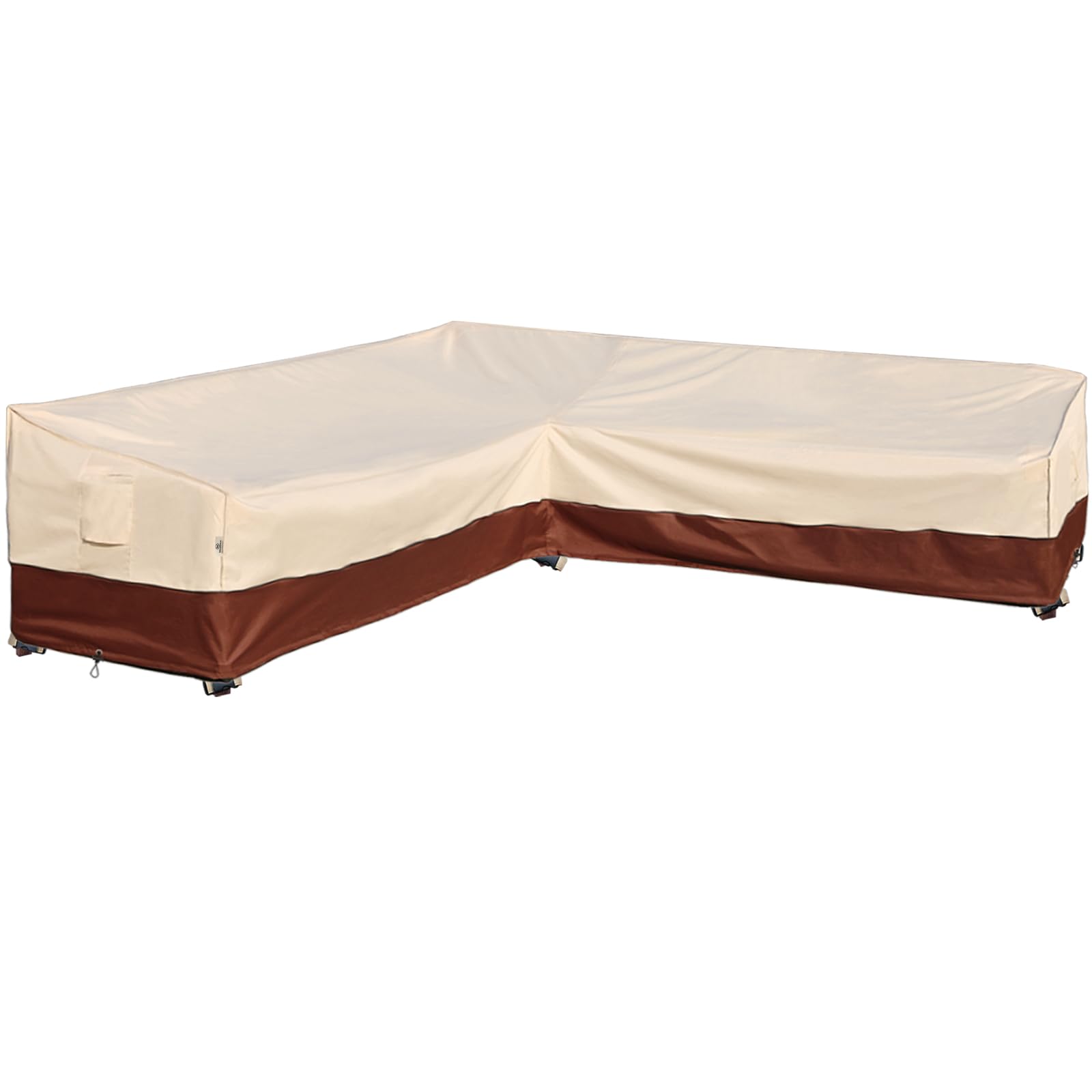 Photo 1 of Westblue Outdoor Patio Furniture Cover - V-Shaped, Waterproof, Rip-Stop, Anti-UV, 600D Heavy Duty, 3 Air Vents, 110''L x 33.5''D x 31''H, Beige