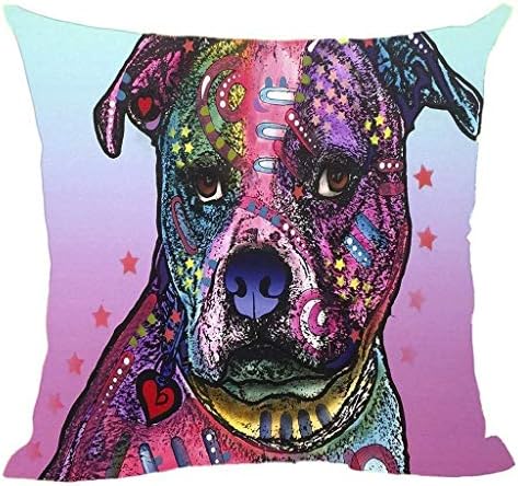KLYDH Funny Boxer IIs Colorful Animals Sofa Bed Decorative Pillowcases Art Dog Custom Canvas Pillow Cases For Gift,Cover Size:20 x 20 Inch(50cm x 50cm)