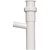 Keeney 35-8WK Branch Tailpiece, Direct Connect or Slip Joint 1-1/2-Inch by 8-Inch with 5/8-Inch O.D. Dishwasher Branch, White