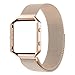 Oitom Metal Bands Strap Compatiable Fitbit Blaze,Small (5.5-6.7 in), Frame Housing+ Stainless Steel Accessory Band for Fitbit Blaze Smart Watch Fitness Tracker Women Rose Gold