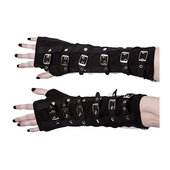 Pair-of-GOTHIC-ARMWARMERS-Adjustables-Straps-and-Buckles