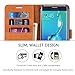 Galaxy S6 Edge Plus Case, SHIELDON Genuine Leather Wallet Case [Slim Fit] Flip Book Case w/ Stand & Credit Card Compartments [Magnetic Flap] for Samsung Galaxy S6 Edge Plus, Brown