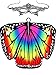 Halloween Fabric Butterfly Shawl Fairy Ladies Cloak with Headband or Mask (Color A, Adult A)