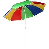 5.3ft/1.6m Garden Beach Patio Tilting Tilt Multi coloured Umbrella Parasol Sun Shade Protection UPF40
