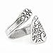 Adjustable, Antiqued Spoon Ring, Silver Color w/ Black