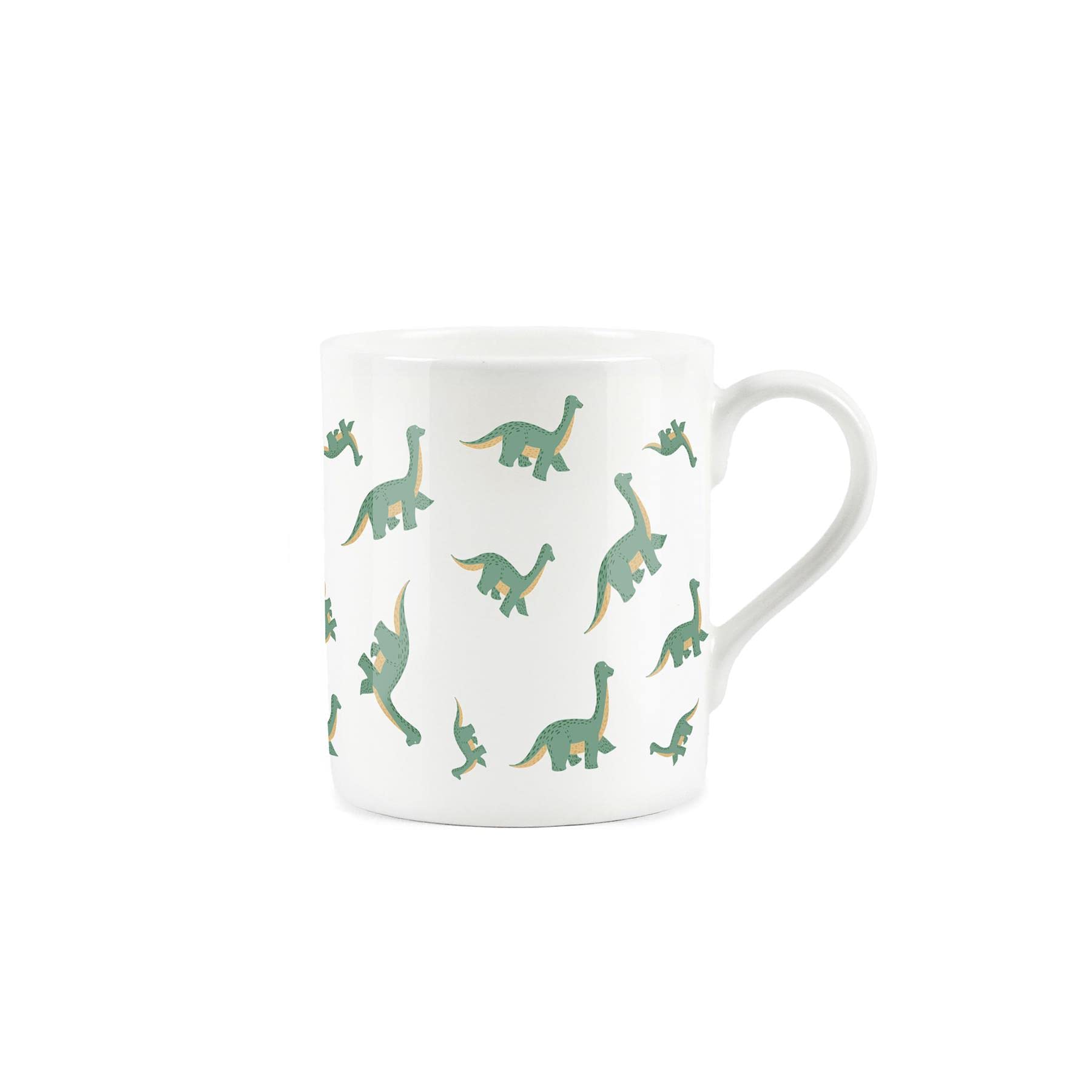 Purely Home Dinosaur Diplodocus Brontosaurus Brachiosaurus Print - Fine Bone China Mug White Coffee/Tea Present Gift for Children