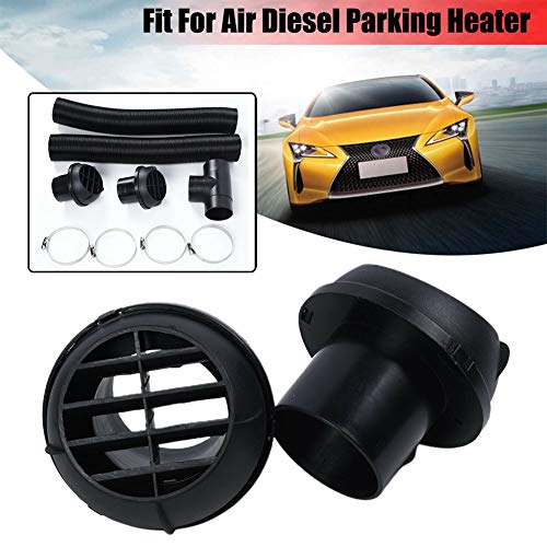 UKSAT Auto Heater Duct Hose,60mm Warm Air Vent Outlet T Piece Car Auto Heater Duct Parking Vent Hose Extendable for Webasto