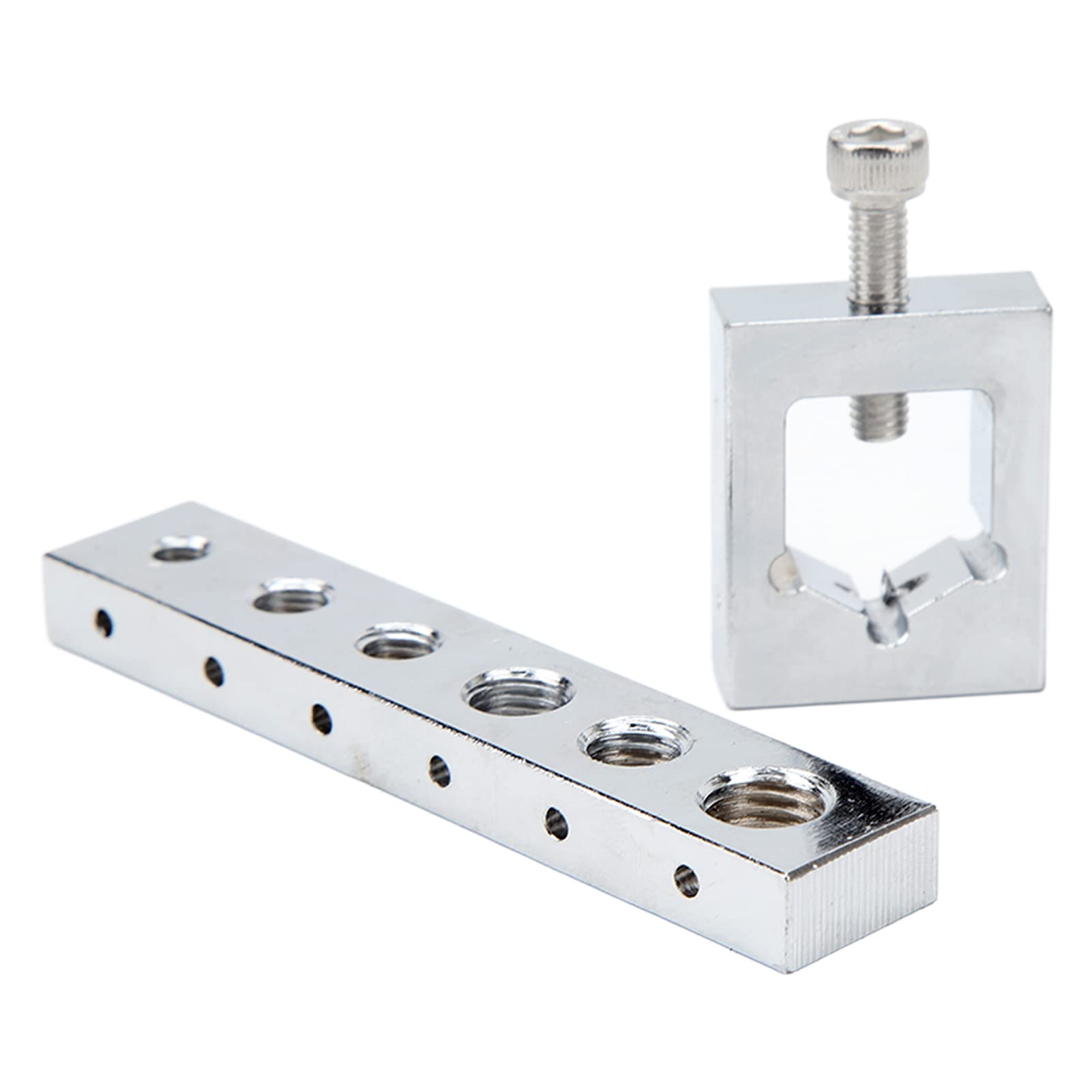 VS559 Safety Wire Lockwire Nut and Bolt Drill Jig Metric, Safety Wire Drill Guide Set, SAE and Metric Nut Bolt Drill Jig, Safety Wire Nut and Bolt Jig Kit, Silver