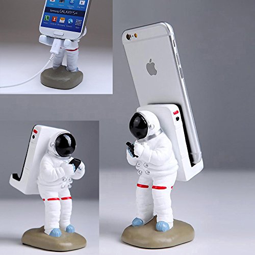 GOODKSSOP Unique Astronaut Style Solid Resin Desktop Stand Holder Bracket Desk Mount Universal For All iPhone Samsung Cell Mobile Phone and Tablet PC