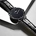 SINOBI Men's Black Quartz Wrist Watch Ultra Thin Case with Minimalist Analog Display Leather & Milanese Band