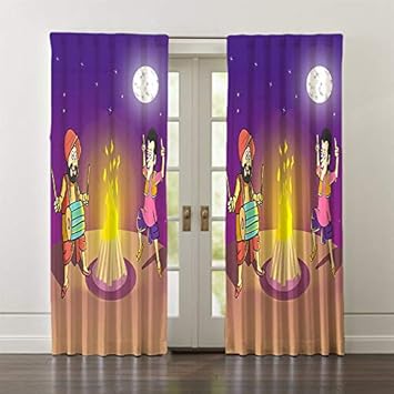 Buy Homestore Yep Lohri Theme Decoration Curtain For Door Window
