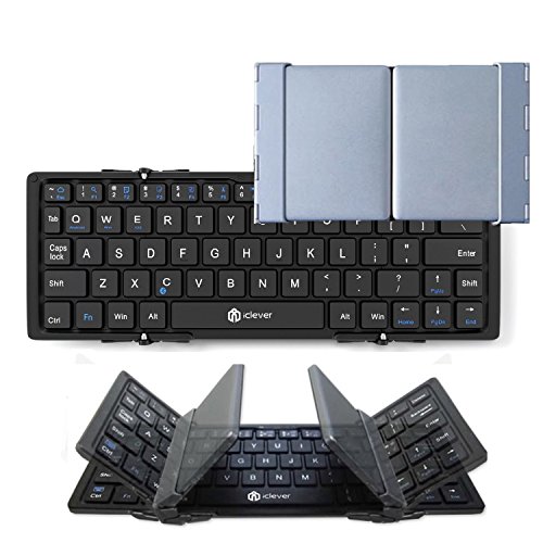 iClever Bluetooth Keyboard, Foldable Wireless Keyboard with Portable Pocket Size, Aluminum Alloy Housing, Carrying Pouch, for iPad, iPhone, and More Tablets, Laptops and Smartphones Electronics, Computers & Accessories, Computer Accessories & Peripherals, Keyboards, Mice & Accessories, Keyboards