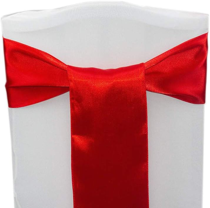 mds Pack of 50 Satin Chair Sashes Bow sash for Wedding and Events Supplies Party Decoration Chair Cover sash -Olive Green: Furniture & Decor