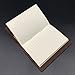 Genuine Leather Notebook, Passport Book 3.5 x 5 in Mini Composition Cover, 64 Pages Ruled, Pocket Size, Brown