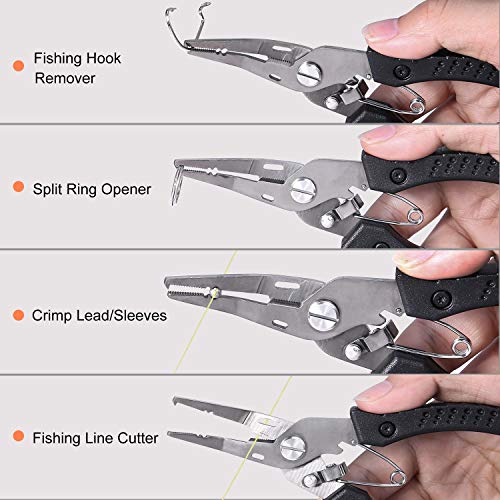 image for PLUSINNO Fishing Pliers Stainless Steel Mix with Titanium Carbo-Nitrid