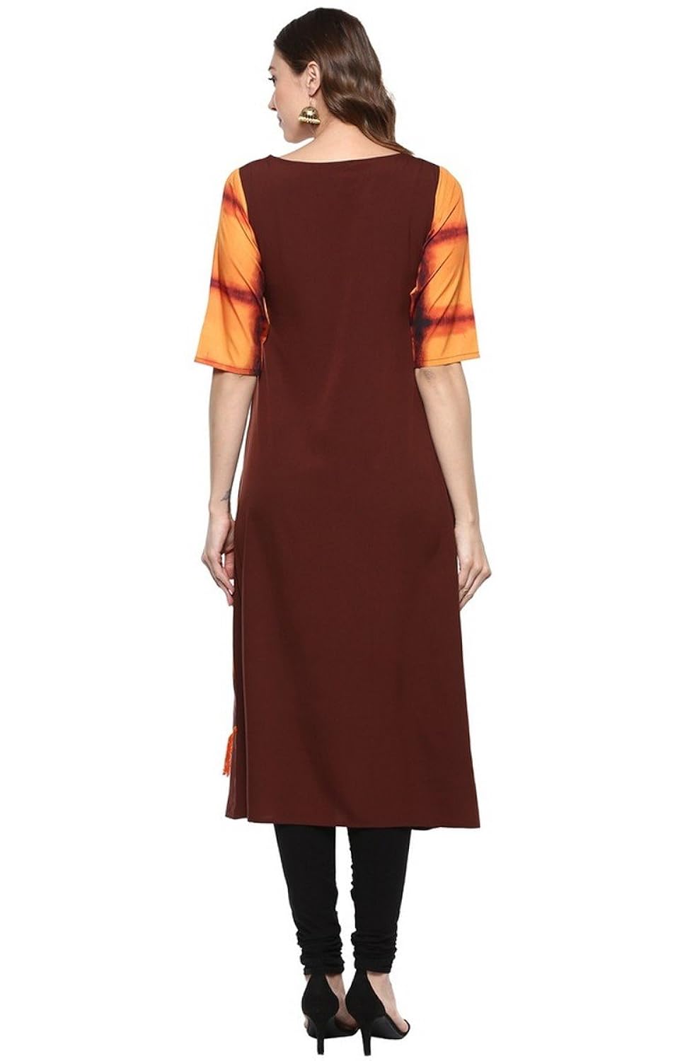 janasya women's multicolor printed crepe a-line kurti