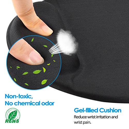 MROCO Mouse Pad with Gel Wrist Rest, Mousepad with Non-Slip PU Base Mouse Pad with Wrist Support Mousepad Wrist Rest Mouse Mat for VicTsing,Pictek,Logitech,Razer Mouse 9.84 X 8.66 inches 3 Pack - Thumbnail 2